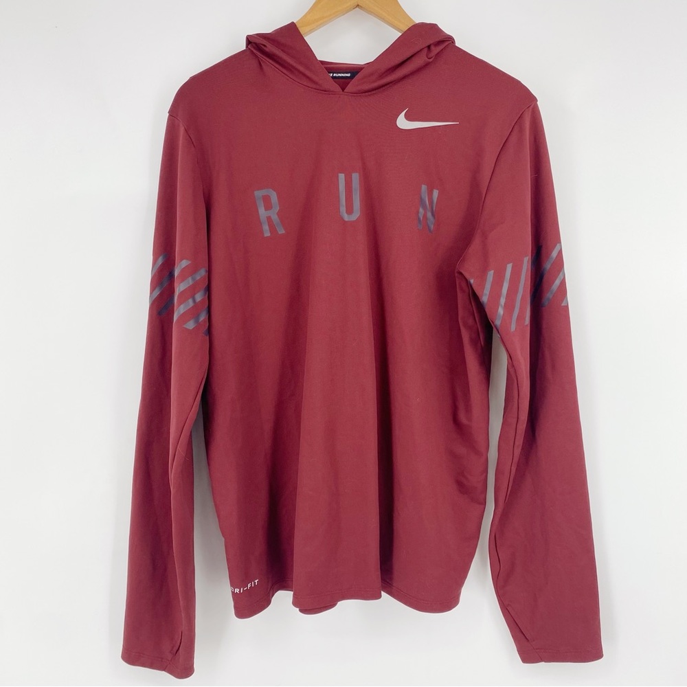 Nike Red Long Sleeve Tee with Gray Accents